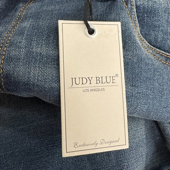 Judy Blue Skinny‎ Fit Jeans 22W Distressed Red Buffalo Plaid NWT PT-2481 - Picture 8 of 13